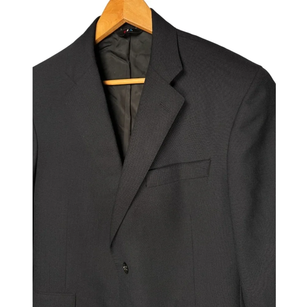 Jack Spade Mens 42 Wool Sport‎ Coat Blazer Black 2 Button Made USA Career Formal